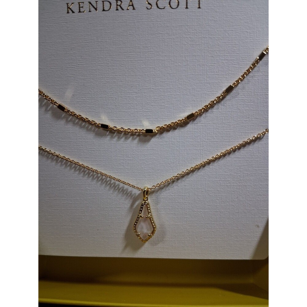 Kendra Scott Jesse Multi-Strand Mother Pearl Necklace Gift Set 14K Plated NOS